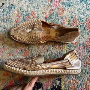 Women's Woven Leather Loafers handmade size 7